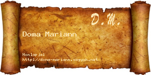 Doma Mariann névjegykártya